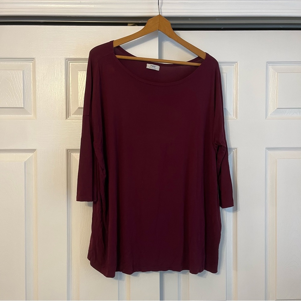 Maroon Piko Top